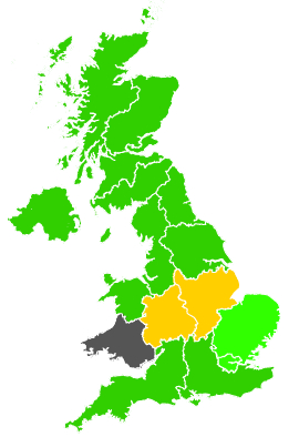 Click on a region for air pollution levels for 05/07/1990