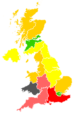 Click on a region for air pollution levels for 05/07/1991