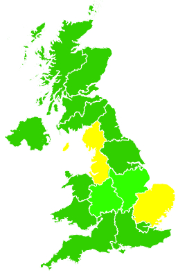 Click on a region for air pollution levels for 05/07/1992