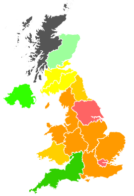 Click on a region for air pollution levels for 05/07/2001