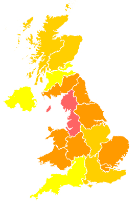 Click on a region for air pollution levels for 05/07/2006