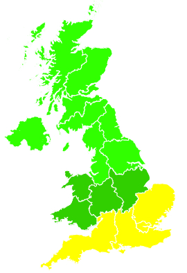 Click on a region for air pollution levels for 05/07/2019