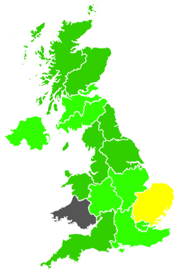Click on a region for air pollution levels for 05/08/1988