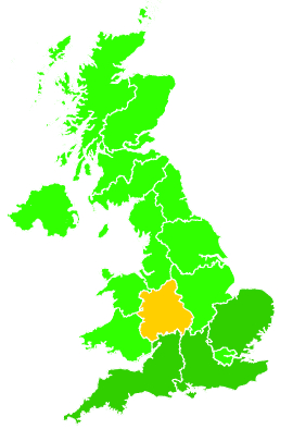Click on a region for air pollution levels for 05/08/2010