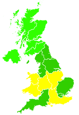 Click on a region for air pollution levels for 05/08/2018