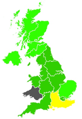 Click on a region for air pollution levels for 05/09/1989