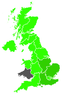 Click on a region for air pollution levels for 05/09/1990