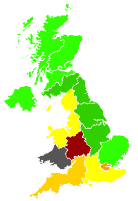 Click on a region for air pollution levels for 05/09/1991