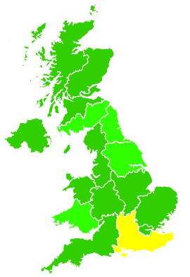 Click on a region for air pollution levels for 05/09/1995