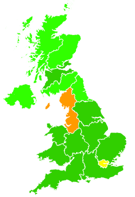 Click on a region for air pollution levels for 05/09/2000