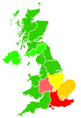 Click on a region for air pollution levels for 05/09/2002