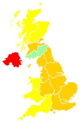 Click on a region for air pollution levels for 05/09/2003