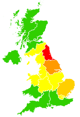 Click on a region for air pollution levels for 05/09/2005