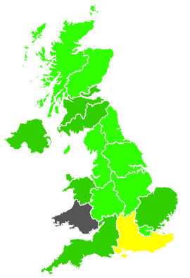 Click on a region for air pollution levels for 05/10/1989
