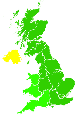 Click on a region for air pollution levels for 05/10/1992