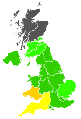 Click on a region for air pollution levels for 05/10/1994