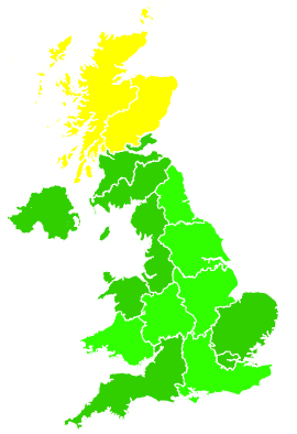 Click on a region for air pollution levels for 05/10/1996