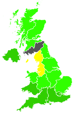 Click on a region for air pollution levels for 05/10/1997