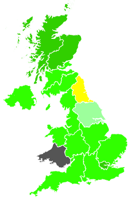 Click on a region for air pollution levels for 05/11/1988