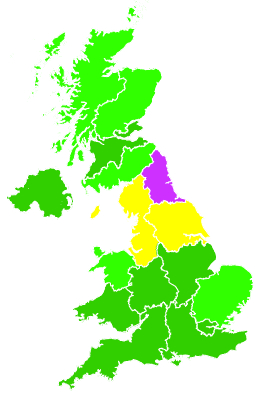 Click on a region for air pollution levels for 05/11/1997