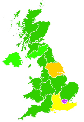 Click on a region for air pollution levels for 05/11/2002