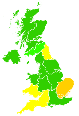 Click on a region for air pollution levels for 05/11/2004