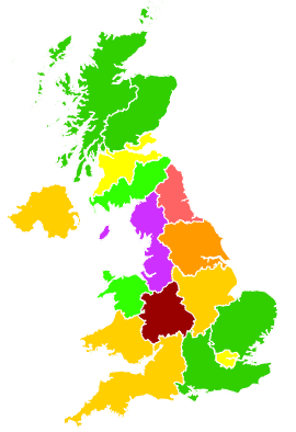Click on a region for air pollution levels for 05/11/2012