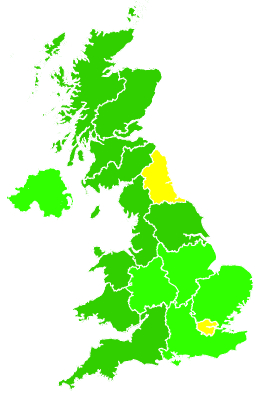 Click on a region for air pollution levels for 05/11/2013