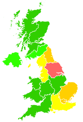 Click on a region for air pollution levels for 05/11/2024