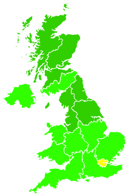 Click on a region for air pollution levels for 05/12/1995
