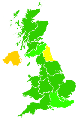 Click on a region for air pollution levels for 05/12/2002
