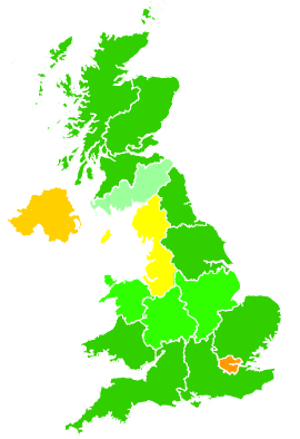 Click on a region for air pollution levels for 05/12/2003