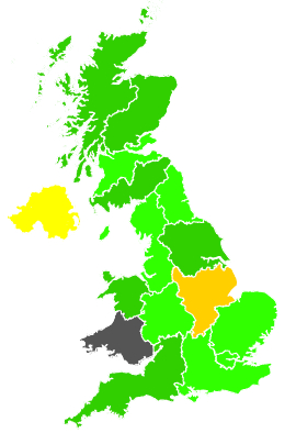 Click on a region for air pollution levels for 06/01/1990