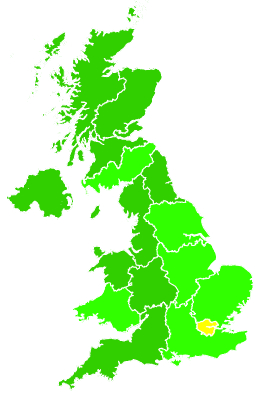 Click on a region for air pollution levels for 06/01/1995