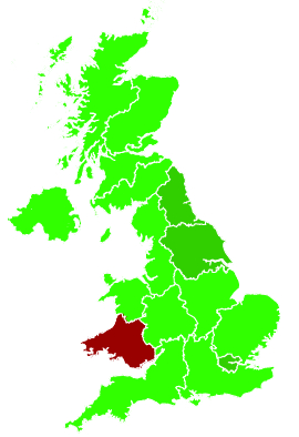 Click on a region for air pollution levels for 06/01/2006