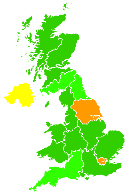 Click on a region for air pollution levels for 06/01/2009