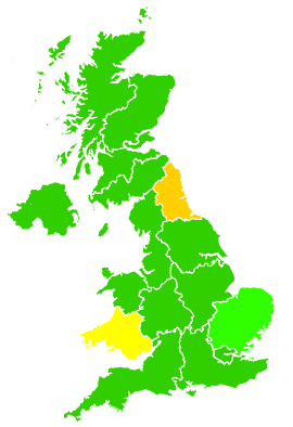 Click on a region for air pollution levels for 06/02/2019