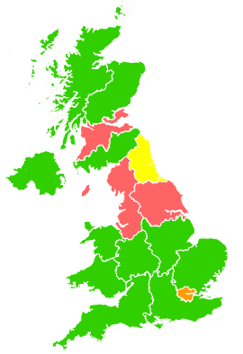 Click on a region for air pollution levels for 06/03/2001