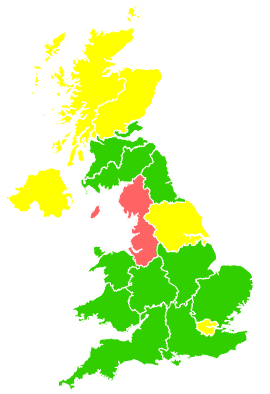 Click on a region for air pollution levels for 06/03/2002