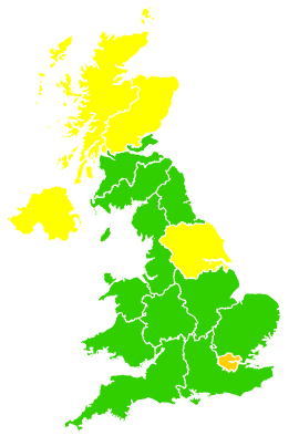 Click on a region for air pollution levels for 06/03/2004