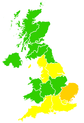 Click on a region for air pollution levels for 06/03/2005