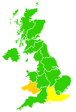 Click on a region for air pollution levels for 06/04/1994