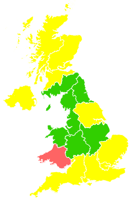 Click on a region for air pollution levels for 06/04/2006