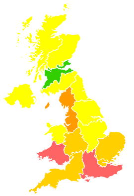 Click on a region for air pollution levels for 06/05/2000