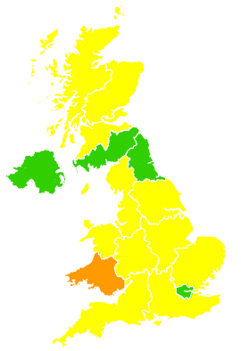 Click on a region for air pollution levels for 06/05/2007