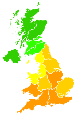 Click on a region for air pollution levels for 06/05/2018