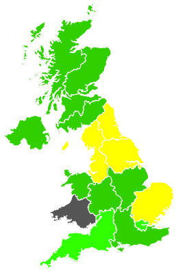 Click on a region for air pollution levels for 06/06/1991