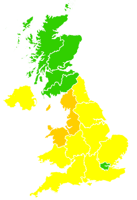 Click on a region for air pollution levels for 06/06/1992