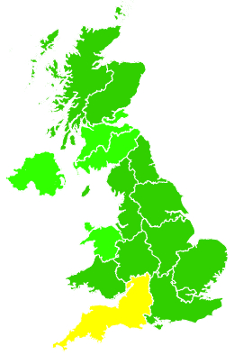 Click on a region for air pollution levels for 06/06/2004