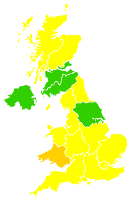 Click on a region for air pollution levels for 06/06/2006